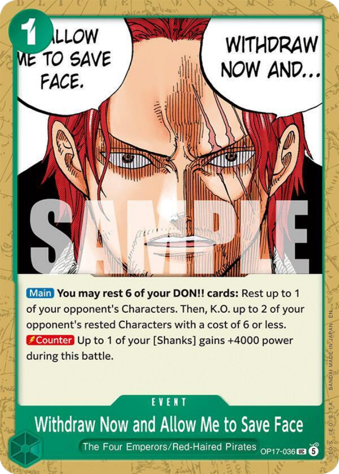 Withdraw Now and Allow Me to Save Face